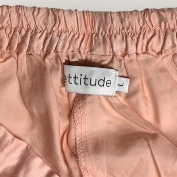 NWT | Ettitude | Signature Sateen Drawstring Shortie | Pink/White | Large - Picture 5 of 10